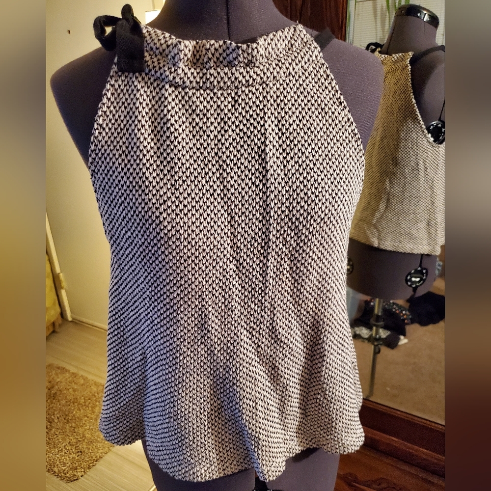 Madewell Knitted Black White Summer Top